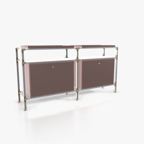 Buffet contemporain - S.2.750.2.2.KU.TA.1 - tRACK by Kesseböhmer GmbH - en placage de bois / en MDF laqué / en acier à revêtement par poudre