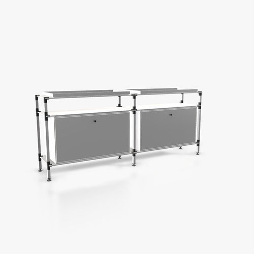 Buffet contemporain - S.2.900.2.2.KU.TA.1 - tRACK by Kesseböhmer GmbH - en placage de bois / en MDF laqué / en acier à revêtement par poudre
