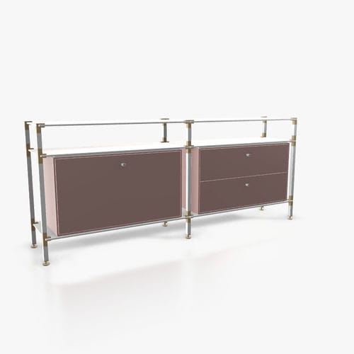 Buffet contemporain - S.2.900.2.2.DU.00.1 - tRACK by Kesseböhmer GmbH - en placage de bois / en MDF laqué / en acier à revêtement par poudre