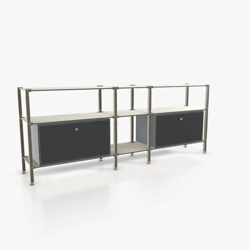 Buffet contemporain - S.3.750.2.2.AZ.00.1 - tRACK by Kesseböhmer GmbH - en placage de bois / en MDF laqué / en acier à revêtement par poudre