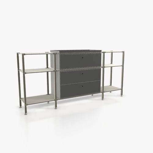 Buffet contemporain - S.3.450.2.2.AD.TA.1 - tRACK by Kesseböhmer GmbH - en placage de bois / en MDF laqué / en acier à revêtement par poudre