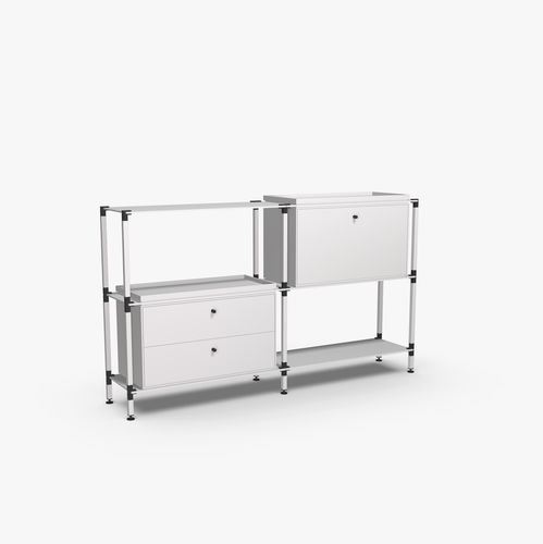 Buffet contemporain - S.2.900.2.2.DU.TA.1 - tRACK by Kesseböhmer GmbH - en placage de bois / en MDF laqué / en acier à revêtement par poudre