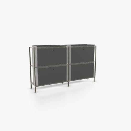 Buffet contemporain - S.2.900.2.4.KU.TA.1 - tRACK by Kesseböhmer GmbH - en placage de bois / en MDF laqué / en acier à revêtement par poudre