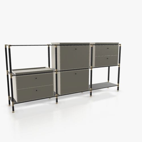 Buffet contemporain - S.3.750.2.4.DU.TA.1 - tRACK by Kesseböhmer GmbH - en placage de bois / en MDF laqué / en acier à revêtement par poudre