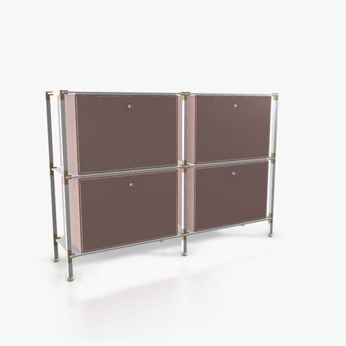 Buffet contemporain - S.2.750.2.4.KU.00.1 - tRACK by Kesseböhmer GmbH - en placage de bois / en MDF laqué / en acier à revêtement par poudre