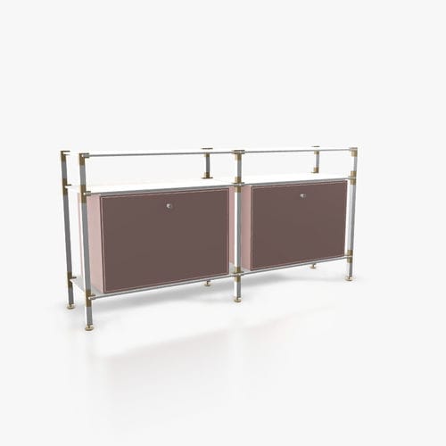 Buffet contemporain - S.2.750.2.2.KU.00.1 - tRACK by Kesseböhmer GmbH - en placage de bois / en MDF laqué / en acier à revêtement par poudre