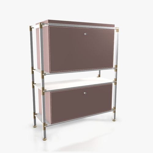 Buffet contemporain - H.1.900.3.2.AU.TA.1 - tRACK by Kesseböhmer GmbH - en placage de bois / en MDF laqué / en acier à revêtement par poudre