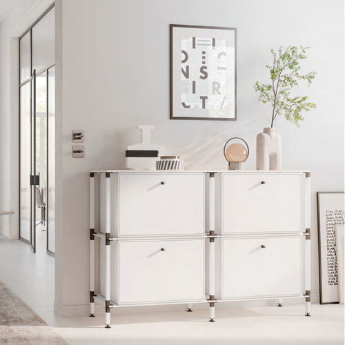 Buffet contemporain - S.2.900.2.4.KU.00.1 - tRACK by Kesseböhmer GmbH - en placage de bois / en MDF laqué / en acier à revêtement par poudre