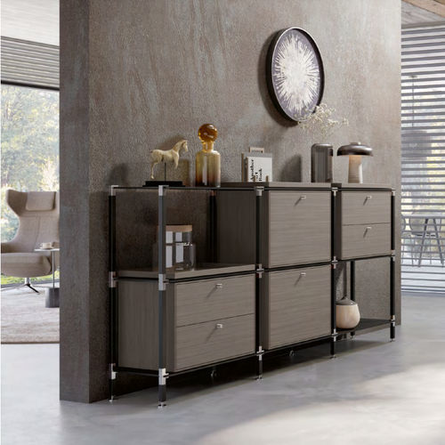 Buffet contemporain - S.3.900.2.4.DU.TA.1 - tRACK by Kesseböhmer GmbH - en placage de bois / en MDF laqué / en acier à revêtement par poudre