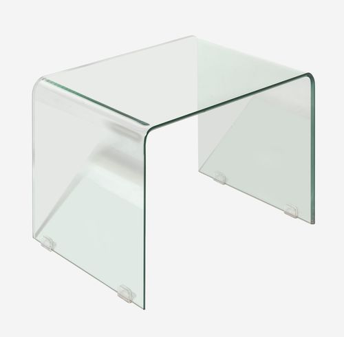 Table d'appoint contemporaine - 611-004047-CLEAR - CAMINO A CASA - en verre / avec piètement en verre / carrée