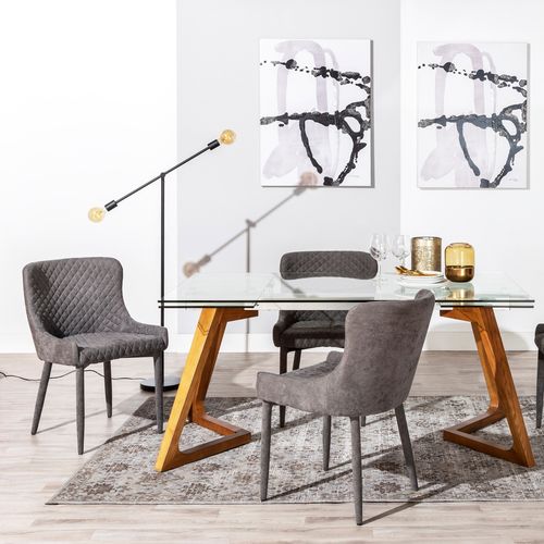 Chaise de salle à manger contemporaine - MEMENTO - CAMINO A CASA - d'intérieur / en tissu / avec piètement en acier