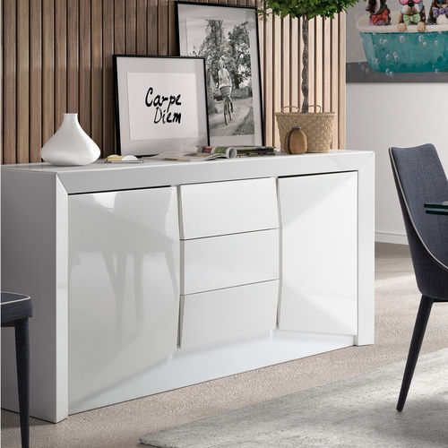 Buffet contemporain - ARC - CAMINO A CASA - en bois laqué / avec tiroirs / à portes battantes