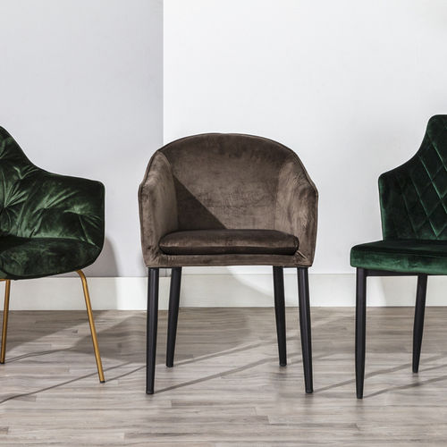 Chaise contemporaine - HERE - CAMINO A CASA - d'intérieur / en velours / avec piètement en acier inoxydable