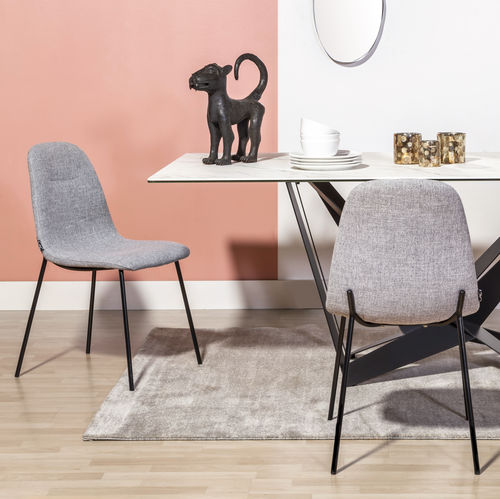 Chaise de salle à manger contemporaine - BELLE - CAMINO A CASA - d'intérieur / en tissu / avec piètement en fer
