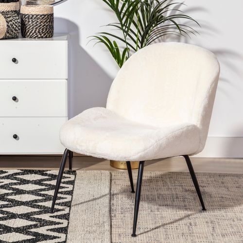Fauteuil contemporain - PRIDE - CAMINO A CASA - en fourrure écologique / en fer / blanc