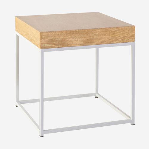 Table d'appoint contemporaine - BLOCK - CAMINO A CASA - en bois / avec piètement en métal / carrée