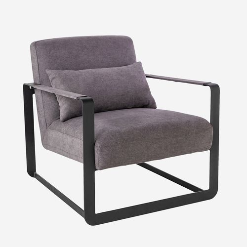 Fauteuil contemporain - CUBE - CAMINO A CASA - en tissu / en acier / gris
