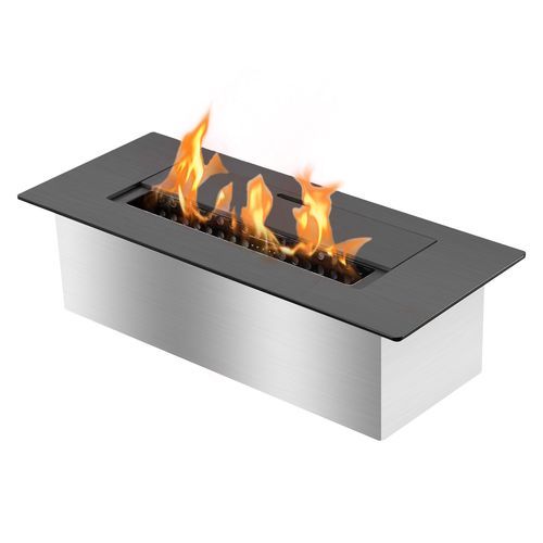 Brûleur au bioéthanol en inox - EB1200 BLACK - IGNIS Development, Incorporated - rectangulaire / contemporain / à encastrer