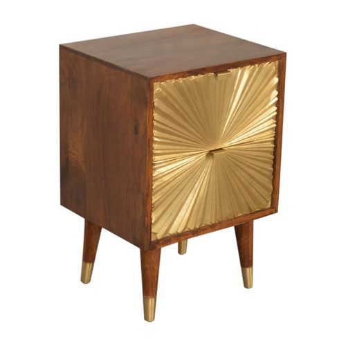 Table de chevet de style scandinave - MANILA  - Artisan Furniture - en bois massif / en laiton / en cuivre