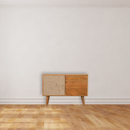Buffet design scandinave - ACADIA - Artisan Furniture - en bois massif / en bois peint à la main / avec étagère