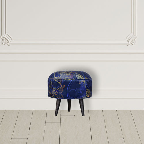 Pouf en velours - SHANGRI-LA - Artisan Furniture - design scandinave / rond / fait main