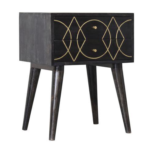 Table de chevet contemporaine - OSLO  - Artisan Furniture - en bois massif / en laiton / avec piètement en bois massif