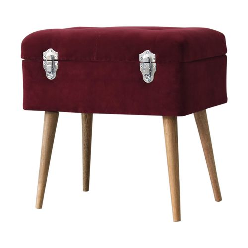 Boîte de rangement en bois massif - IN1672 - Artisan Furniture - en velours / avec couvercle