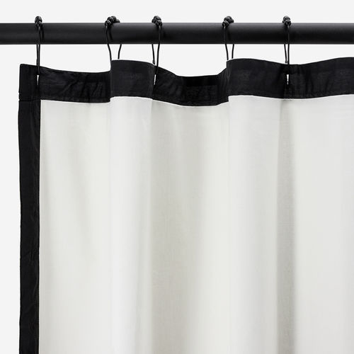 Rideau de douche blanc - SMART - BATH BAZAAR - noir / uni / en coton