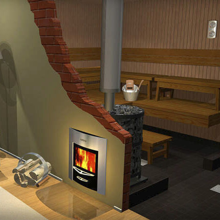 Poêle de sauna à bois - Harvia Legend 240 Duo - Fire Ice Systemtec Georg Zelger e.K. - 20 kW - 50 kW / au sol / en acier