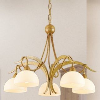 Lustre classique - 1720/5 - LAM Export - en verre / en acier / 5 ampoules