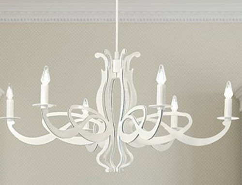 Lustre classique - 2001/6 - LAM Export - en acier / 6 ampoules / candélabre