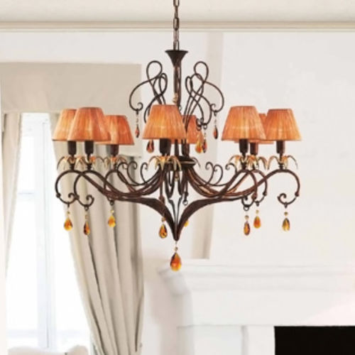 Lustre classique - 2550/8 - LAM Export - en verre / en laiton / en acier