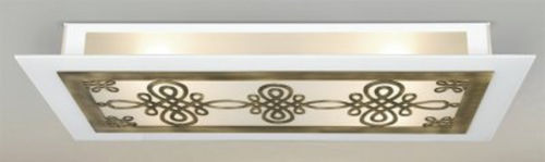 Plafonnier classique - 4523/4PL - LAM Export - rectangulaire / en verre / en acier
