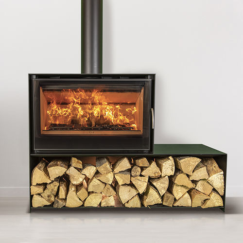 Habillage de cheminée contemporain - ZENITH EASY WOODBOX - BODART & GONAY - en métal