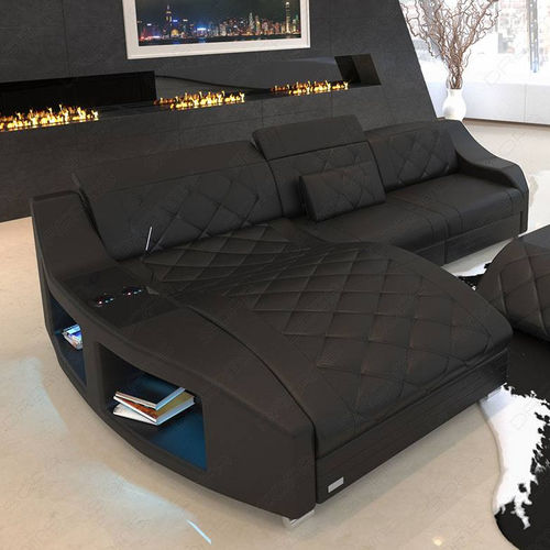 Canapé d'angle - PALM BEACH L - Sofa dreams - contemporain / en cuir / avec accoudoirs
