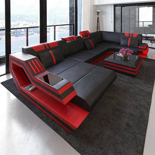 Canapé d'angle - HOLLYWOOD U - Sofa dreams - contemporain / en cuir / avec accoudoirs