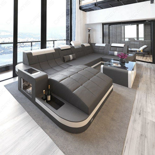 Canapé d'angle - JACKSONVILLE U - Sofa dreams - contemporain / en cuir / avec accoudoirs