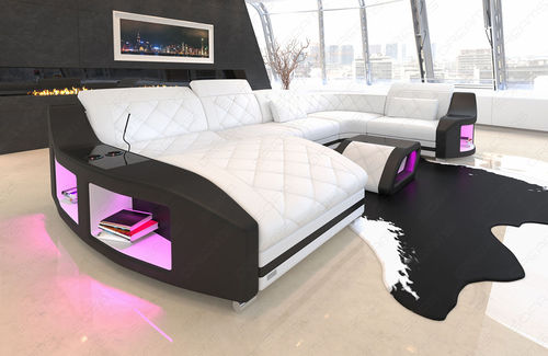 Canapé modulable - PALM BEACH U  - Sofa dreams - contemporain / en cuir / avec accoudoirs
