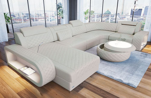 Canapé modulable - Berlin U - Sofa dreams - chesterfield / en cuir / avec accoudoirs