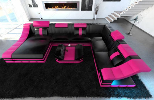 Canapé modulable - Turino XL - Sofa dreams - contemporain / en cuir / avec repose-tête