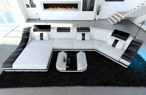 Canapé modulable - Turino U - Sofa dreams - en arc de cercle / contemporain / en cuir