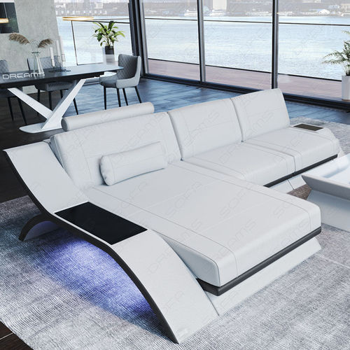 Canapé modulable - Calabria L - Sofa dreams - contemporain / en cuir / avec repose-tête