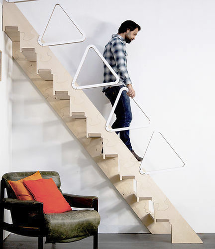 Escalier droit - Comfort - raumvonwert - à marches en bois / structure en bois / résidentiel