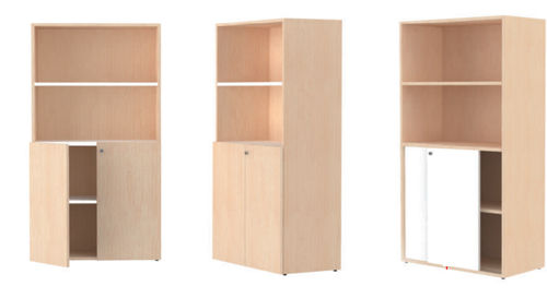 Armoire de classement haute -  03C - JULCAR - en bois / avec porte battante / à portes coulissantes