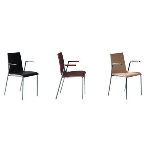 Chaise visiteur contemporaine - POLI - JULCAR - d'intérieur / en cuir / en métal