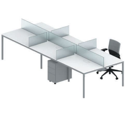Bureau pour open space - QUADRATA - JULCAR - pour 6 personnes / contemporain / en bois