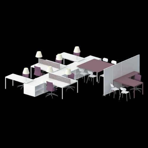 Bureau pour open space - QUADRATA - JULCAR - sur pied / multiplace / contemporain