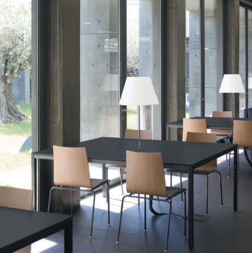 Table contemporaine - QUADRATA - JULCAR - en bois / en verre / en acier thermolaqué