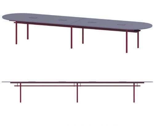 Table de réunion contemporaine - QUADRATA - JULCAR - en bois / en mélaminé / en verre