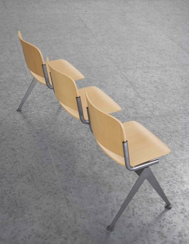 Sièges sur poutre en métal - FORUM - JULCAR - en tissu / en hêtre / en placage de bois